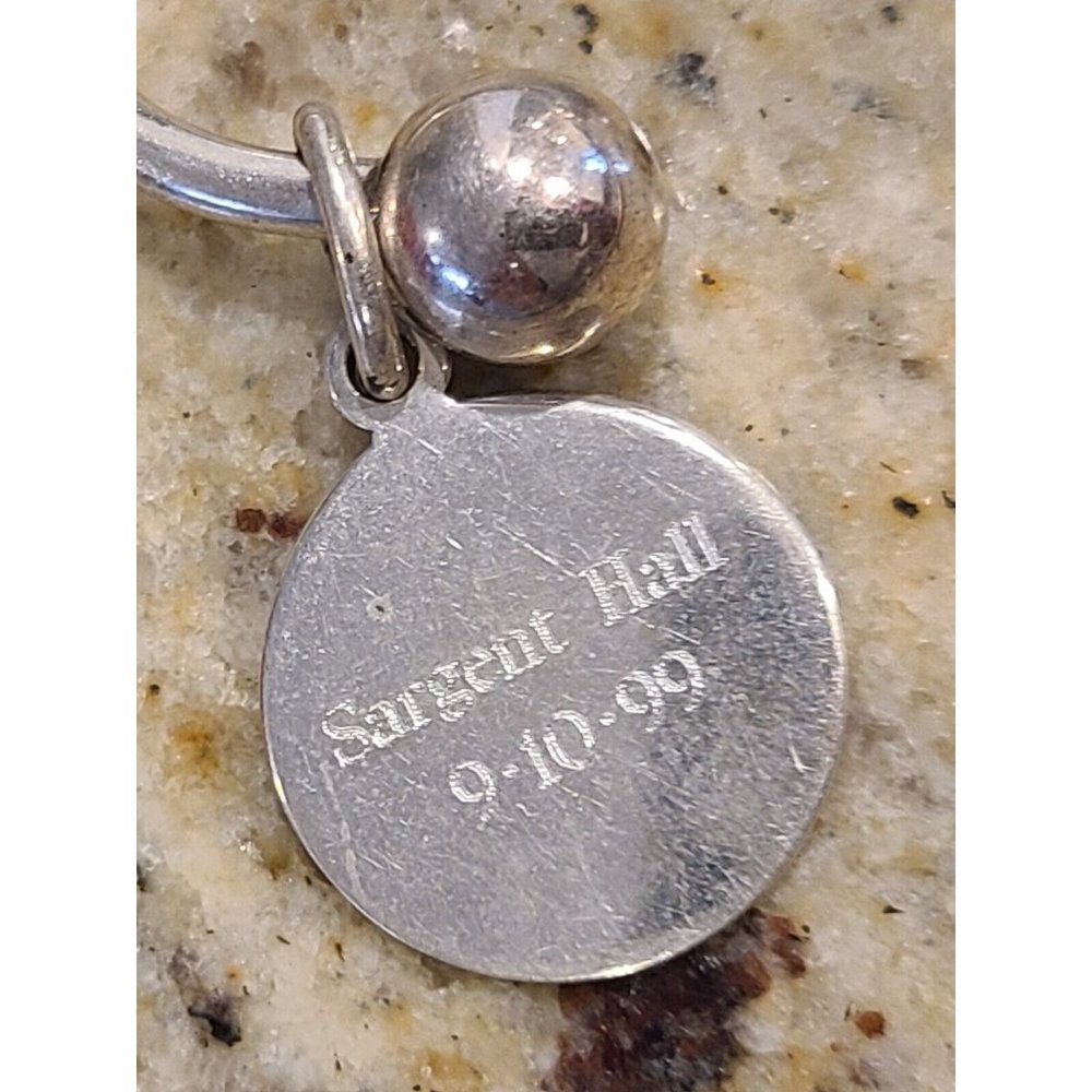 Tiffany Sterling Silver Horseshoe Screw Ball Key Ring Sargent Hall 9-10-99 - Picture 2 of 8